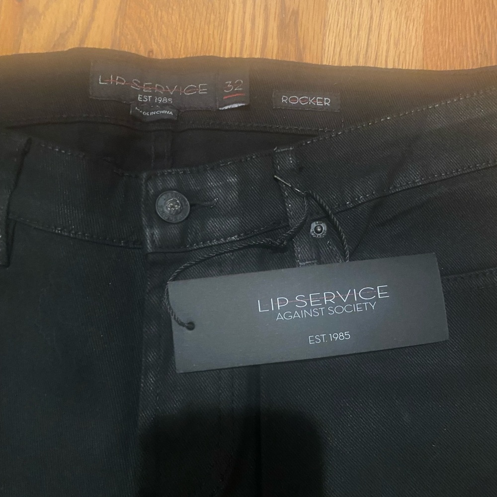 Lip Service Mens Rockers size 32, they are the coated denim style